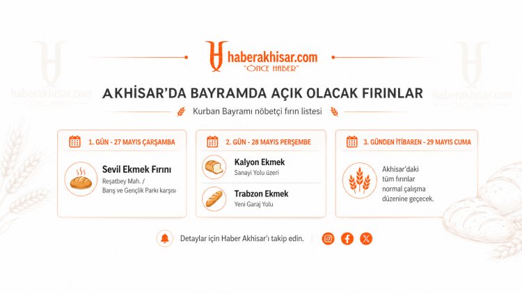 Akhisar’da Bayramda Açık Olacak Fırınlar Belli Oldu